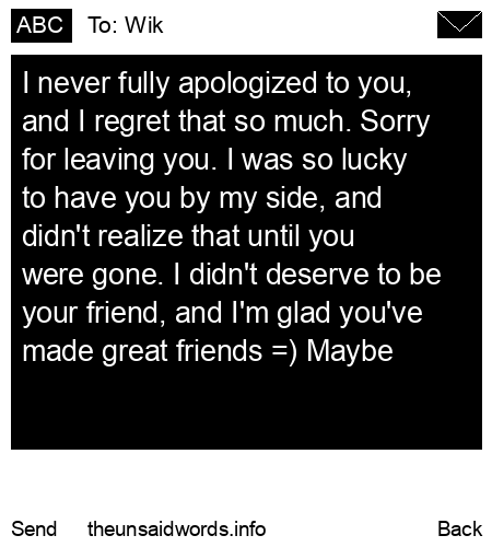 unsent message to Wik