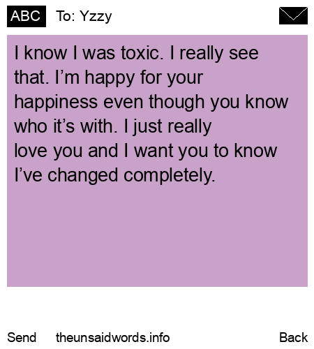 unsent message to Yzzy