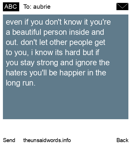 unsent message to aubrie