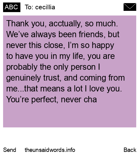 unsent message to cecillia