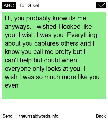 unsent message to Gisel