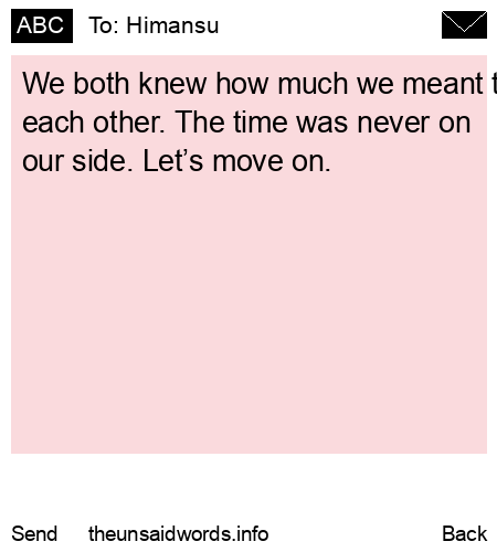 unsent message to Himansu