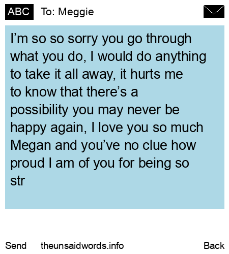 unsent message to Meggie