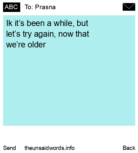 unsent message to Prasna