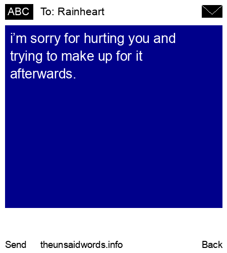 unsent message to Rainheart