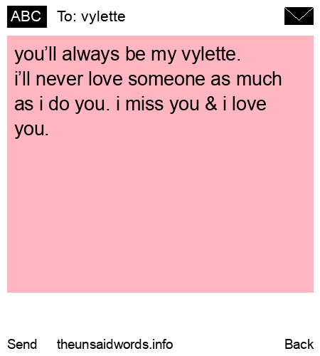 unsent message to vylette