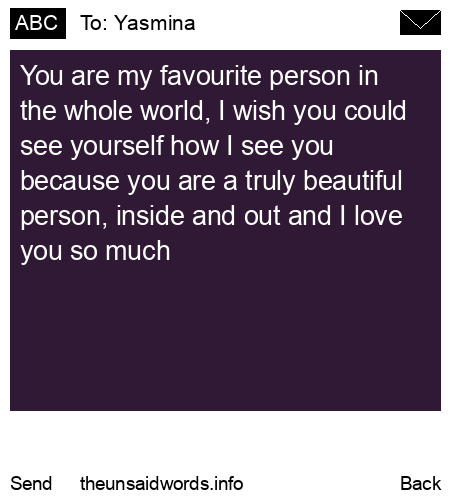 unsent message to Yasmina