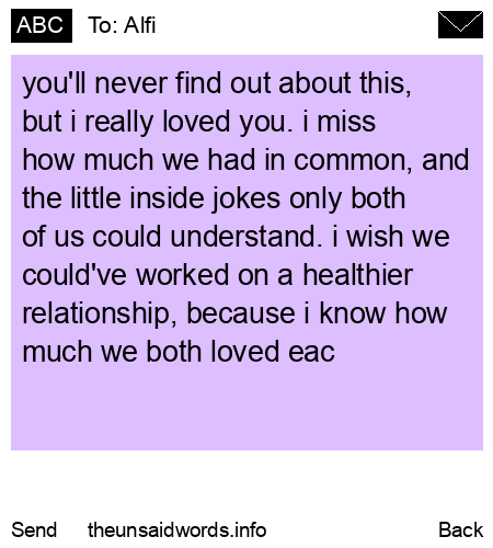 unsent message to Alfi