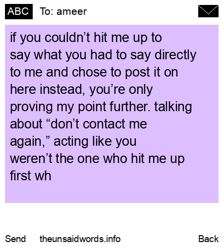 unsent message to ameer