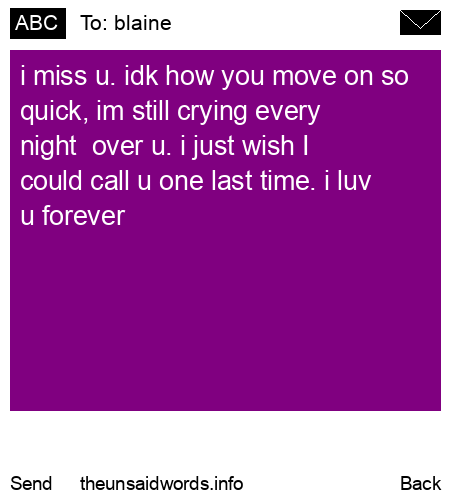 unsent message to blaine