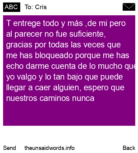 unsent message to Cris