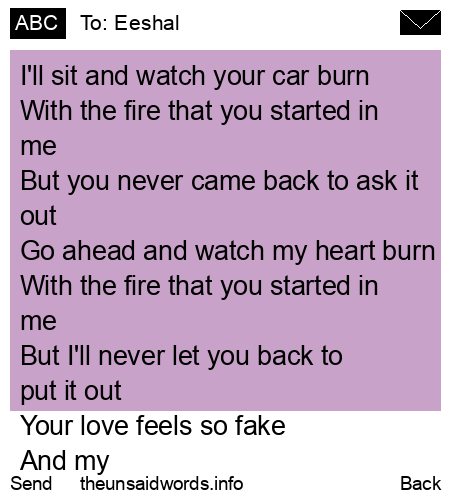 unsent message to Eeshal