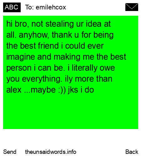 unsent message to emilehcox