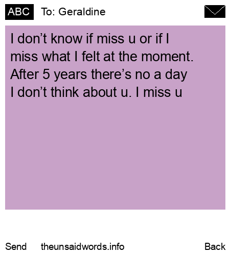 unsent message to Geraldine