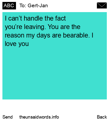 unsent message to Gert-Jan
