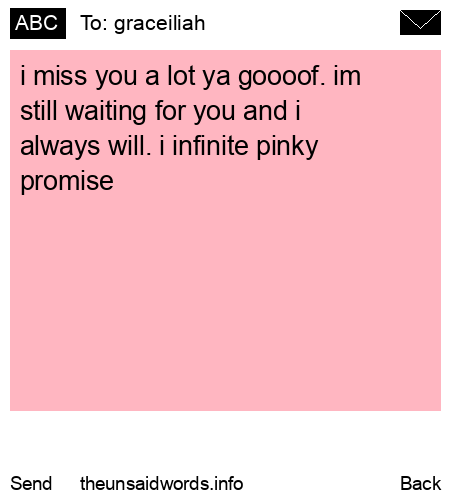 unsent message to graceiliah