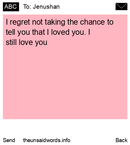 unsent message to Jenushan