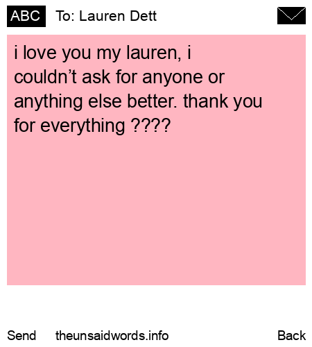 unsent message to Lauren Dett