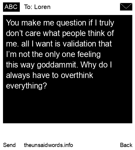 unsent message to Loren