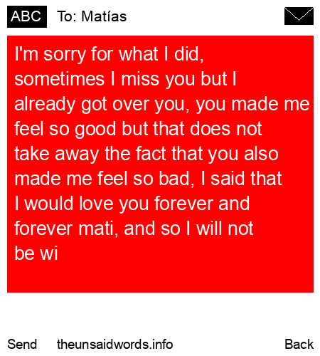 unsent message to Matías