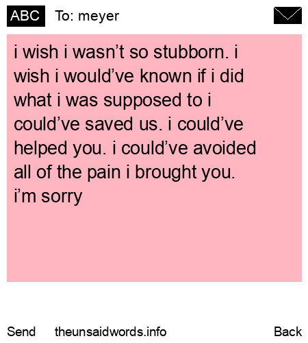 unsent message to meyer