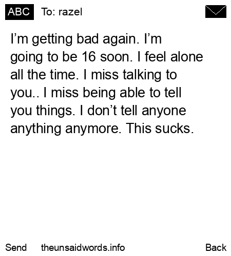 unsent message to razel