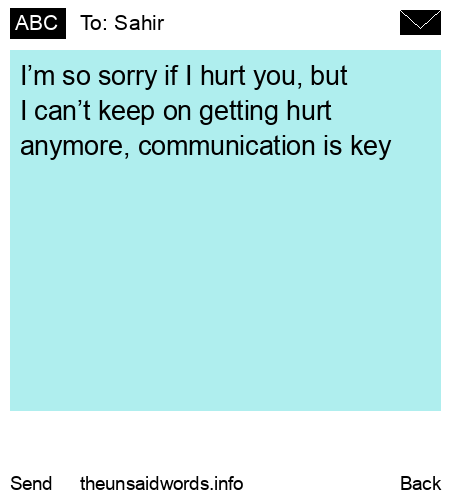 unsent message to Sahir