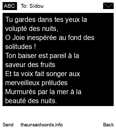 unsent message to Sidou