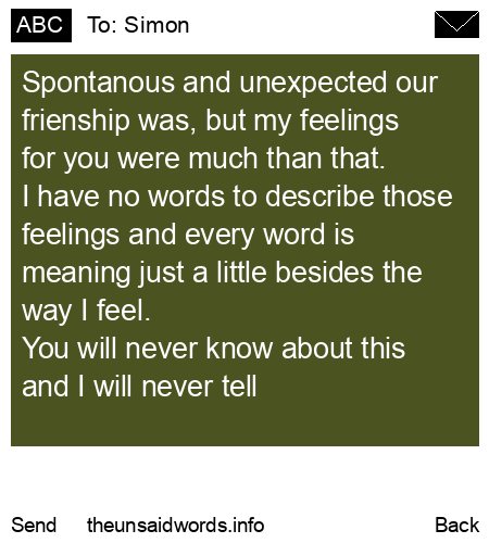 unsent message to Simon