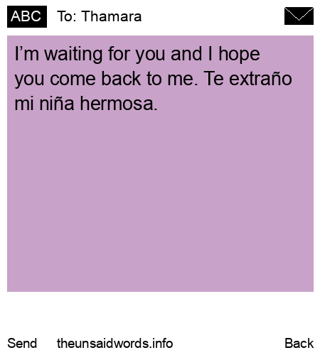 unsent message to Thamara