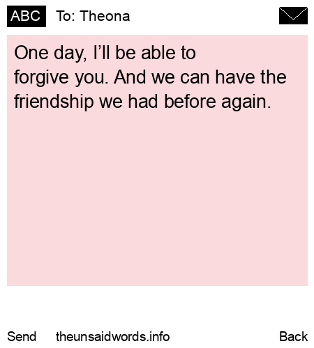 unsent message to Theona