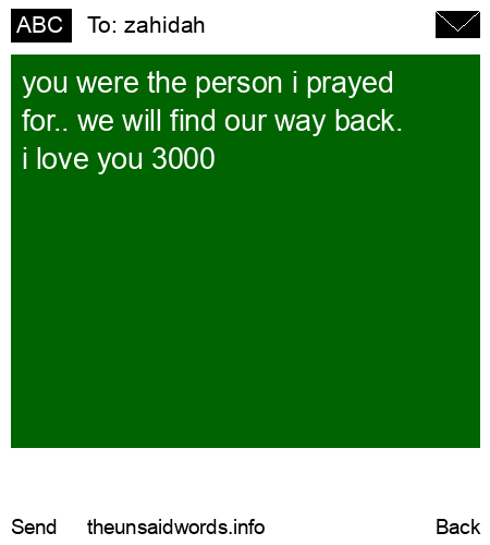 unsent message to zahidah