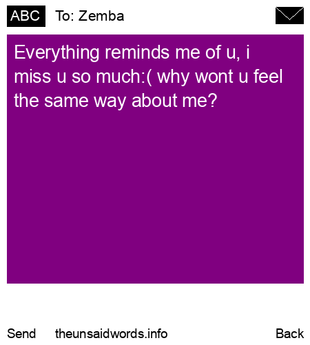 unsent message to Zemba