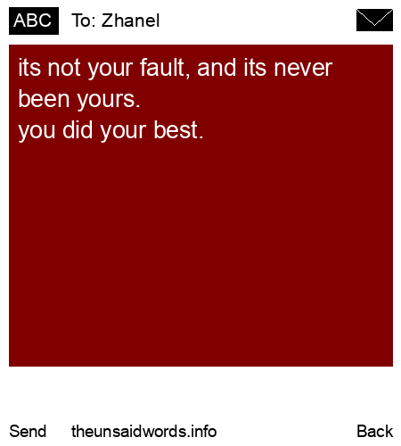 unsent message to Zhanel