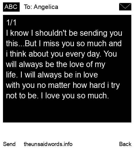 unsent message to Angelica