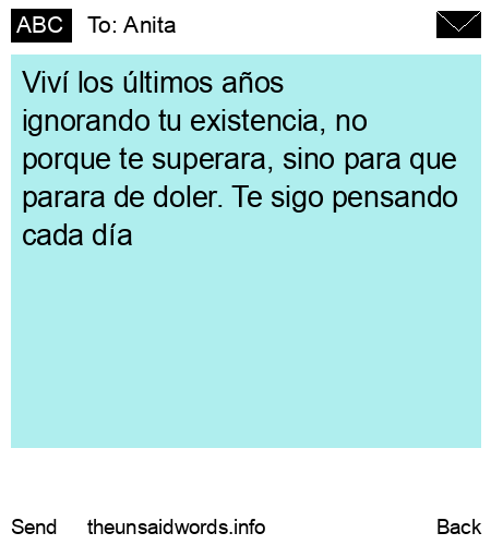 unsent message to Anita