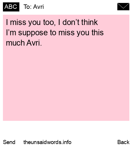 unsent message to Avri