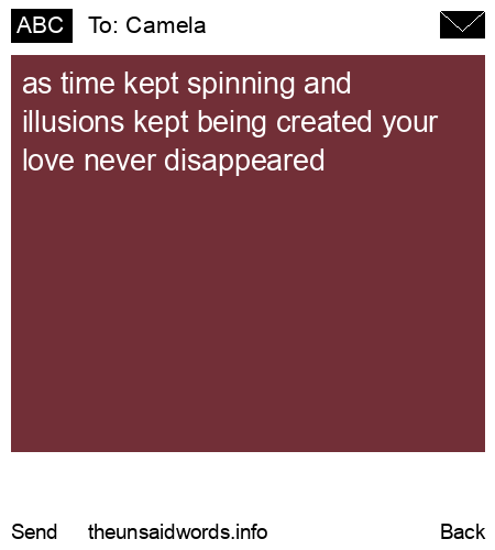 unsent message to Camela 