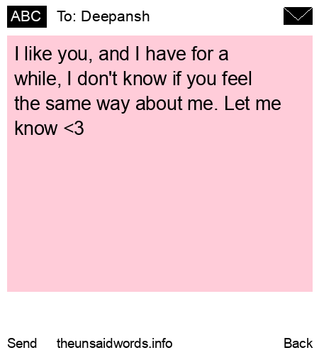 unsent message to Deepansh