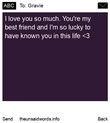 unsent message to Gravie