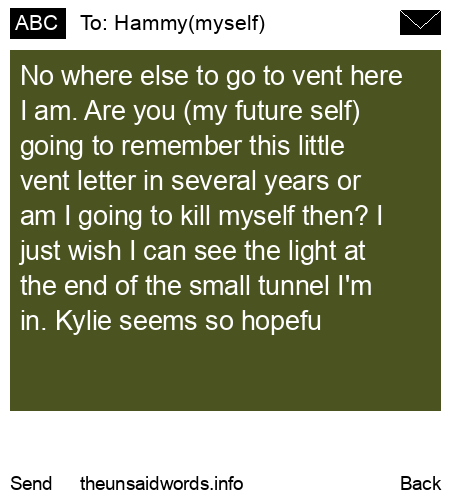 unsent message to Hammy(myself)