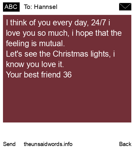 unsent message to Hannsel