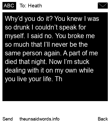 unsent message to Heath