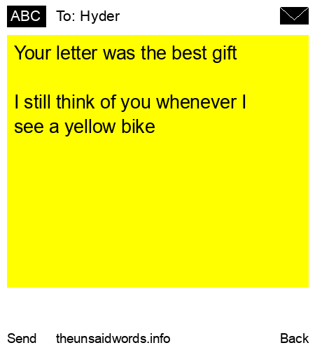 unsent message to Hyder