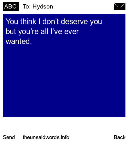 unsent message to Hydson 