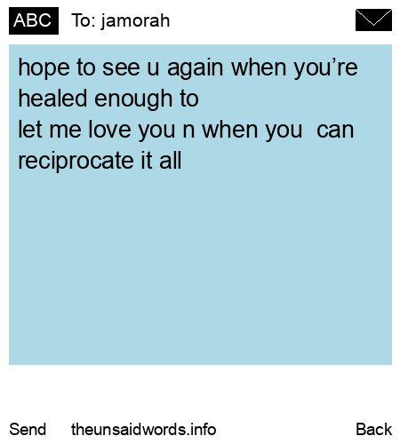 unsent message to jamorah