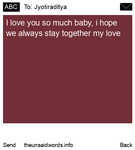 unsent message to Jyotiraditya