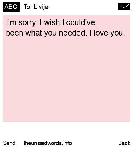unsent message to Livija