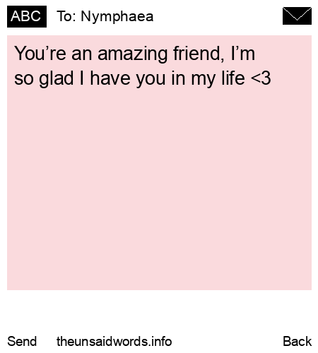 unsent message to Nymphaea 