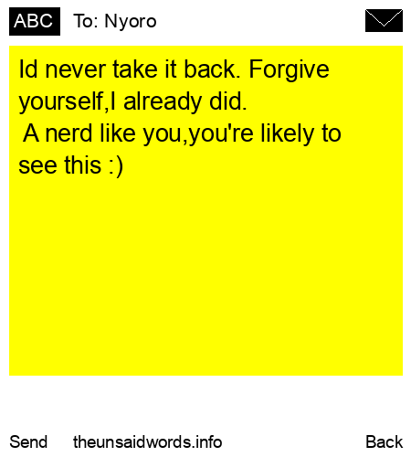 unsent message to Nyoro